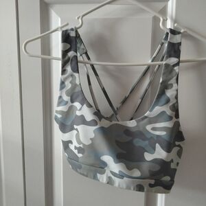 Spiritual Gangster Gray Camo Sports Bra